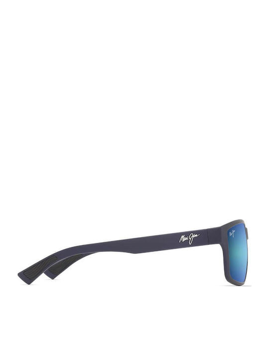 Maui Jim Men's Sunglasses with Black Plastic Frame and Blue Polarized Mirror Lens B686-03