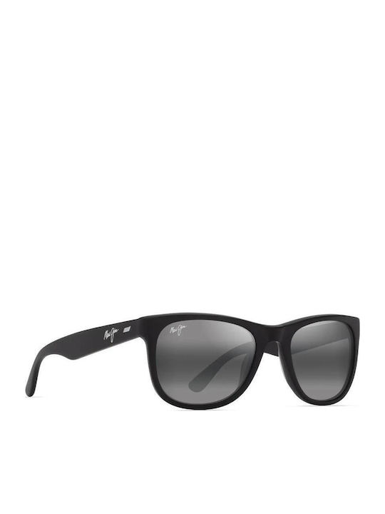 Maui Jim Matte Unisex Γυαλιά Ηλίου με Μαύρο Κοκκάλινο Σκελετό και Μαύρο Polarized Καθρέφτη Φακό 692-02