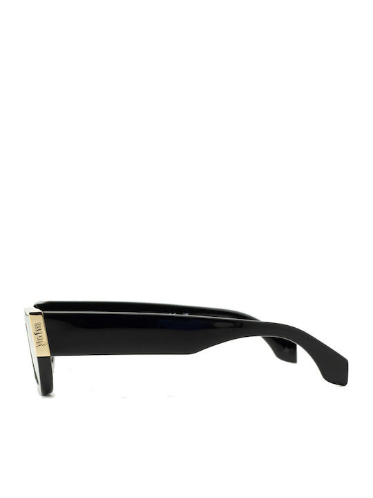 Palm Angels Unisex Sunglasses with Black Plastic Frame and Black Lens