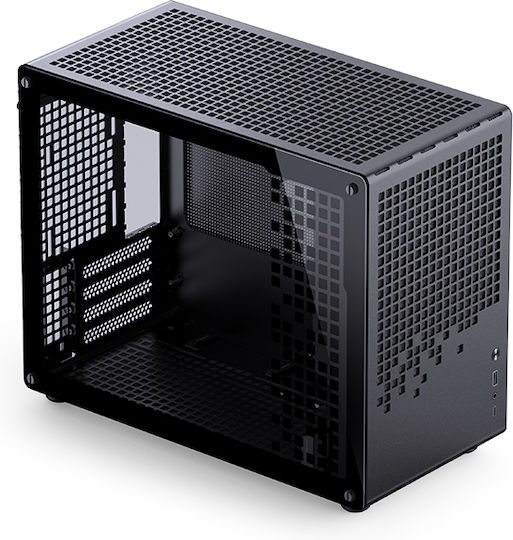 Jonsplus Z20 Gaming Mini-Turm Computergehäuse mit Seitenfenster Schwarz
