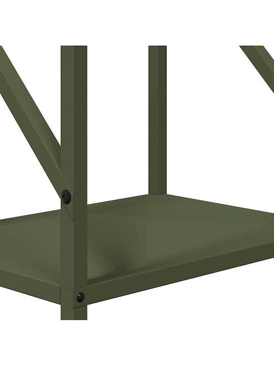 vidaXL Inox Ράφι Αποθήκευσης Ξύλων 34x25x100cm Πράσινο