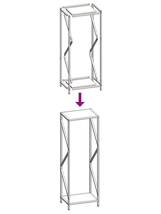 vidaXL Inox Ράφι Αποθήκευσης Ξύλων 34x25x100cm Πράσινο