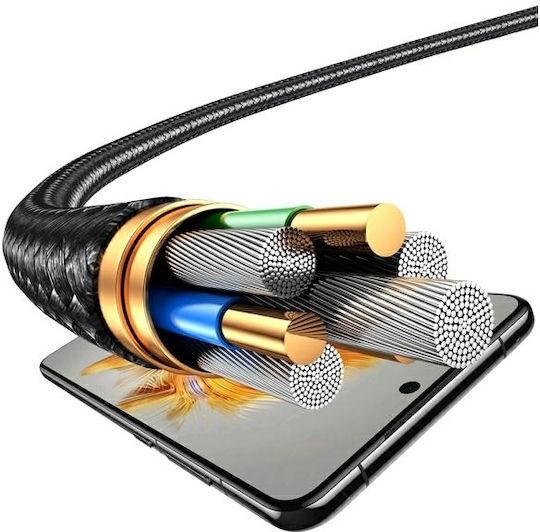 Usams Regular USB to Type-C Cable Μαύρο 1.2m (US-SJ740)