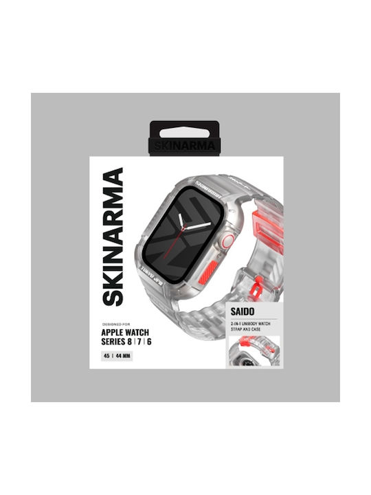 Skinarma Strap+saido Cover 2in1 Apple Watch 45/44mm Clear