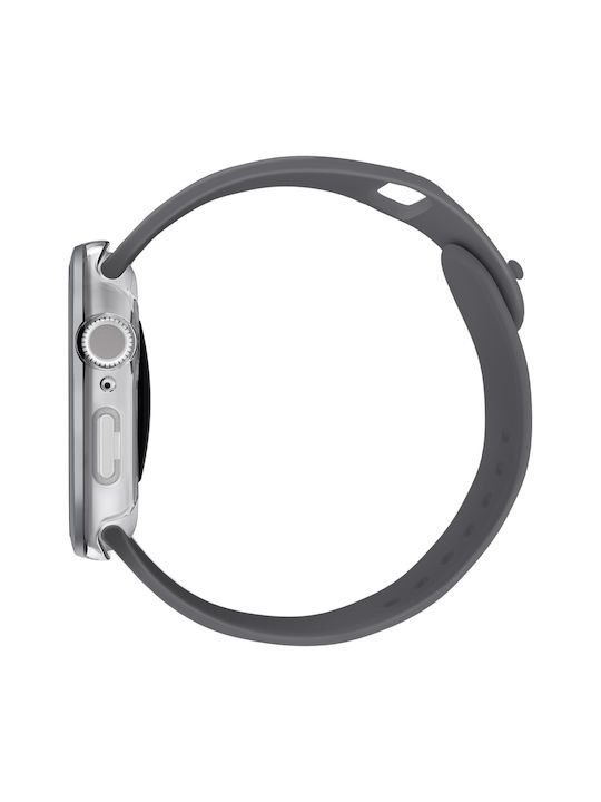 Uniq Voute Hülle Apple Watch Serie 10 42mm Gehärtetes Glas Silber