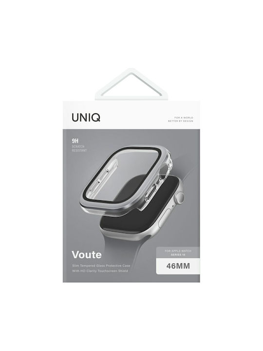 Uniq Voute Case Apple Watch Series 10 46mm Tempered Glass Silver