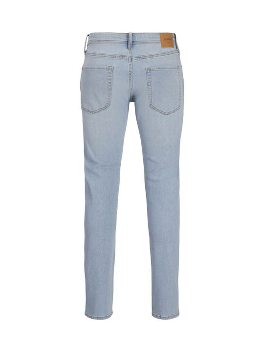 Men's Elastic Jeans Pants with Slim Tapered Fit Blue