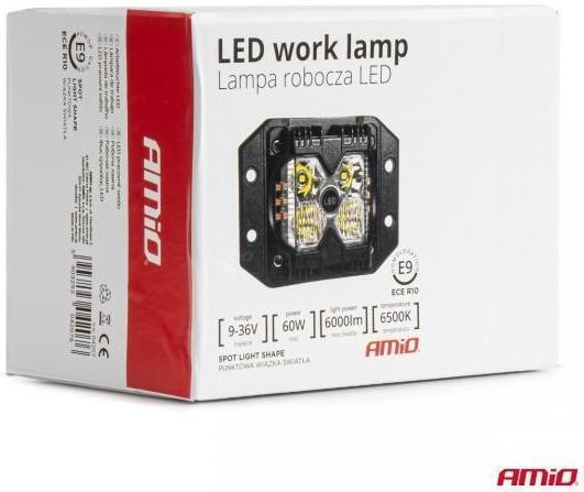 Amio Προβολεας Εργασιας Τετραγωνος Led 60w 9-36v 6.000lm 6.500k Awl66 Amio 1 Τεμ 04207/am