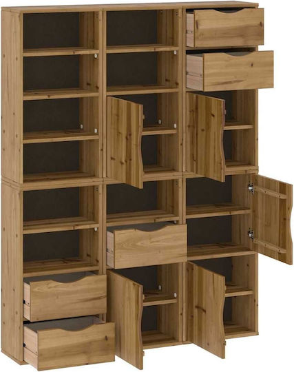 Sideboard made of Solid Wood with Drawers Coffee 40x24x79cm