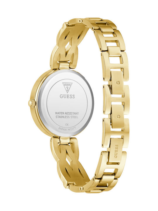 Guess Damen Uhr Chronograph mit Gold Metallarmband