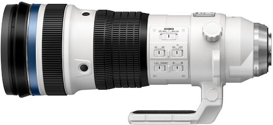 Olympus Format mediu Obiectiv Foto M.Zuiko ED 150-400mm F4.5 TC1.25x IS PRO Super teleobiectiv pentru Montura Micro Patru Treimi (MFT) White