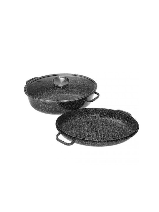 Klausberg Dutch Oven Oval Made of Aluminum with Glass Lid 38x26cm 1pcs