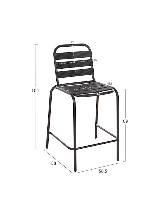 Stool Bar Metallic Laura Black