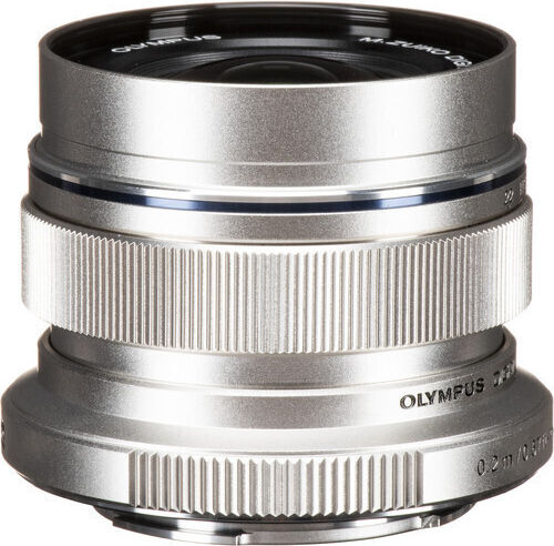 Olympus Crop Kameraobjektiv M.Zuiko Digital ED 12mm 1:2.0 Weitwinkel für Micro Four Thirds (MFT) Mount Silver