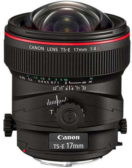 Canon Full Frame Φωτογραφικός Φακός TS-E 17mm f/4L Wide Angle / Tilt-Shift για Canon EF Mount Μαύρος