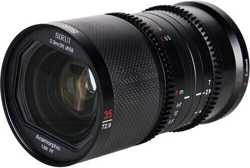 Sirui Full Frame Camera Lens Saturn 35mm T2.9 1.6x Carbon Fiber Full-Frame Anamorphic for Sony E Mount Black