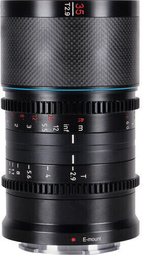 Sirui Full Frame Camera Lens Saturn 35mm T2.9 1.6x Carbon Fiber Full-Frame Anamorphic Fixed for Sony E Mount Black