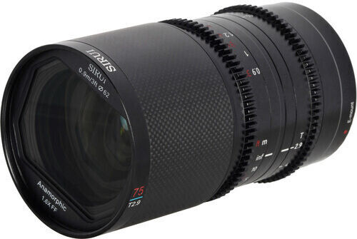 Sirui Full Frame Camera Lens Saturn 75mm T2.9 1.6x Carbon Fiber Full-Frame Anamorphic for Fujifilm X Mount Black