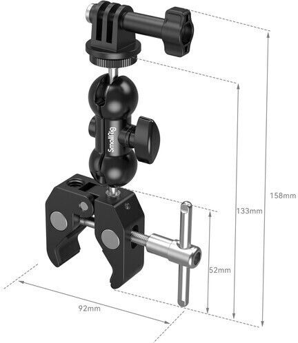 Smallrig Crab-shaped Clamp Ball Head Magic Arm 1138b