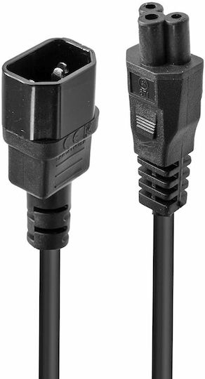 Lindy IEC C14 - IEC C5 Cable 1m Μαύρο 30340