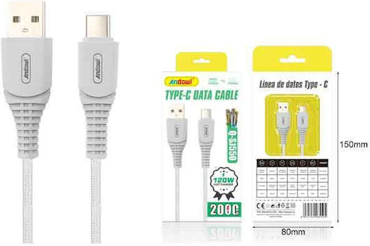 Data USB 2.0 Cable USB-C male - USB-A 120W 2m