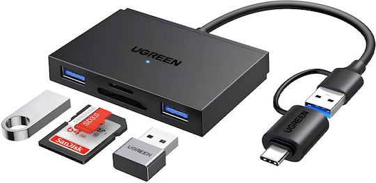 Ugreen Card Reader Type-C για SD/microSD Γκρι