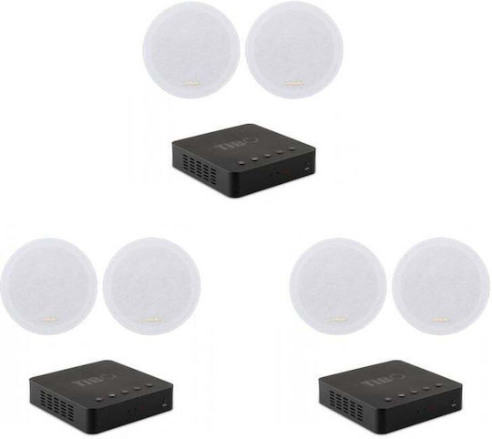 Multiroom Stereo Sound Package 3 Zones 3x Arylic A30+ 6 Inakustik Ambientone R1 Ceiling Speakers