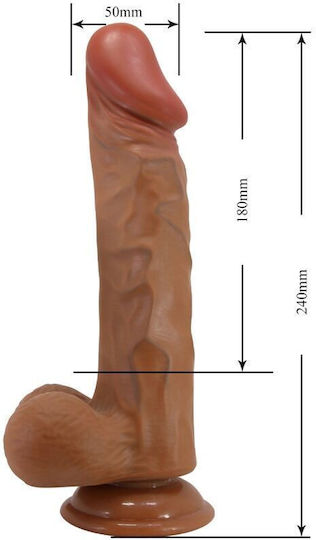 Baile Buraq Ρεαλιστικό Dildo με Όρχεις και Βεντούζα Flesh 24cm