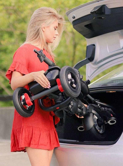 Q Play Rito Air Rubber Convertible with Parental Handle 3 in 1 for 12 Months Black