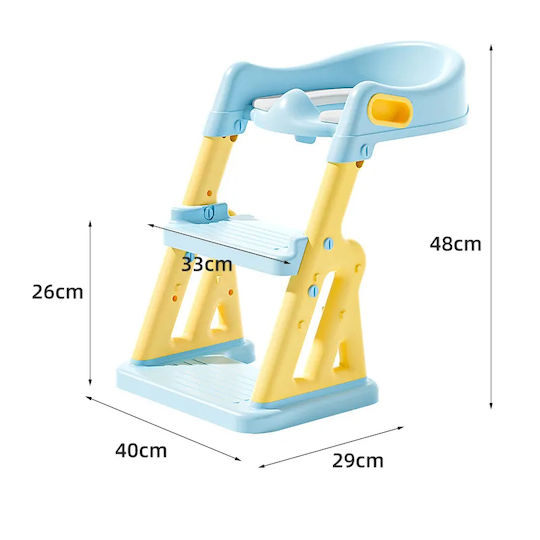 Figga Toddler Toilet Seat With Footrest Handles And Blue Cushion