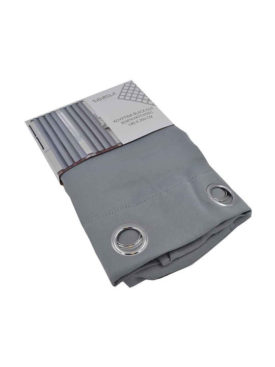 Sidirela Blackout Curtain with Grommets Gray 140x260cm