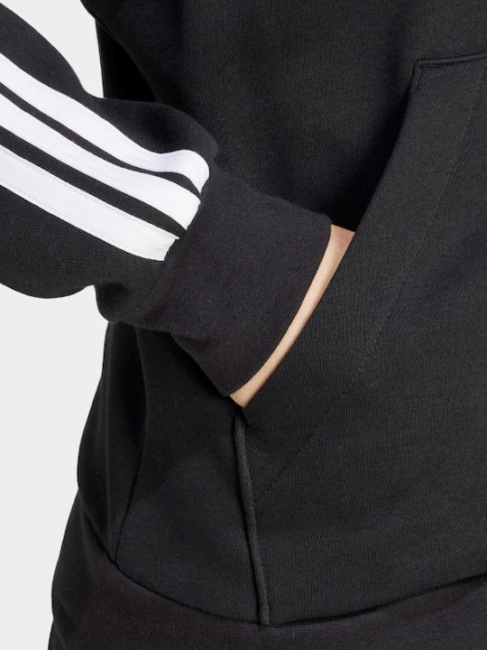 Essentials 3-Stripes Γυναικεία Ζακέτα Φούτερ Μαύρη