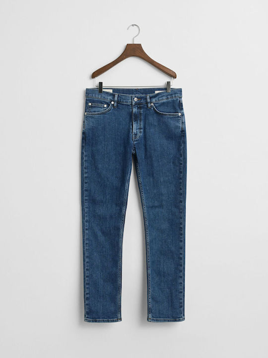Men's Jeans Pants with Slim Fit Dark Blue
