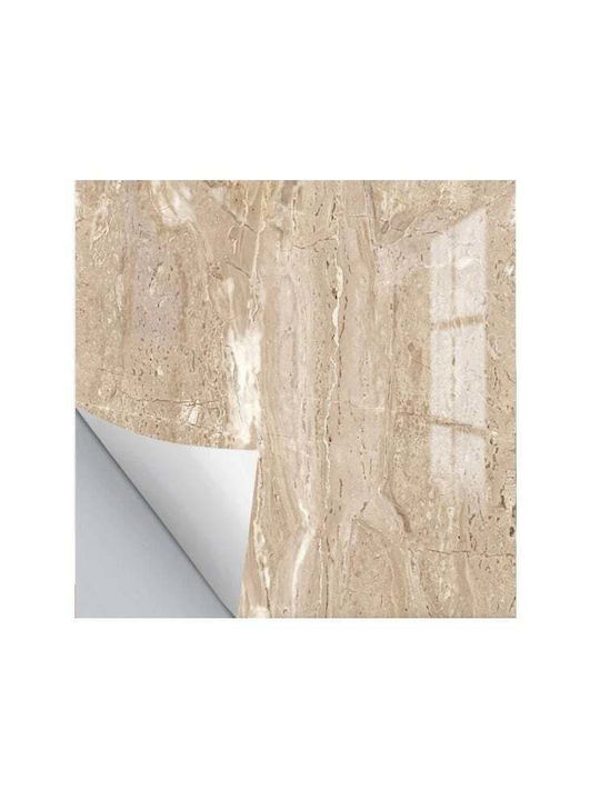 Set 5 Panouri Decorative Autoadezive Marmură Design din PVC 60x60cm Negru Alb Crem