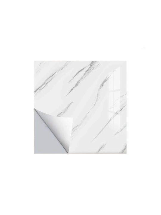 Set 5 Panouri Decorative Autoadezive Marmură Design din PVC 60x60cm Negru Alb Crem