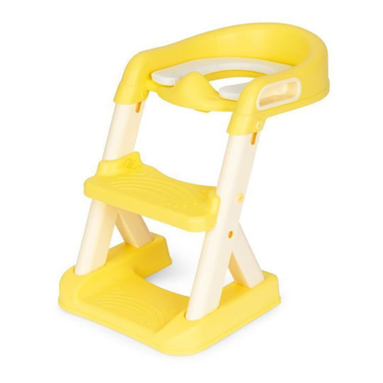 Ecotoys Toddler Toilet Seat With Footrest Handles And Yellow Cushion