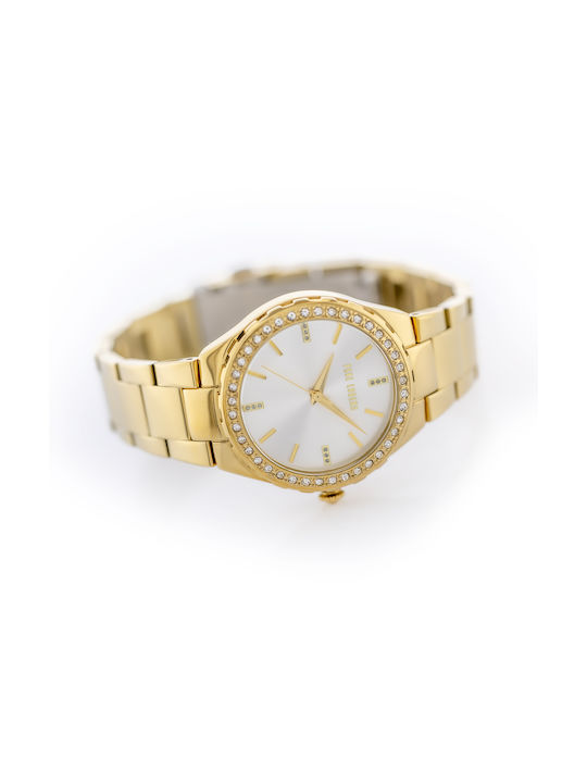 Paul Lorens Damenuhr 36mm Batterie mit Gold Metallischem Armband