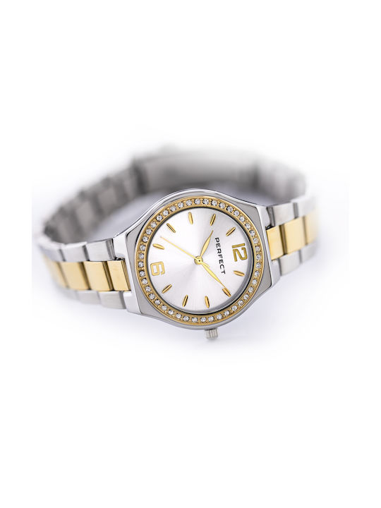 Perfect Women's Watch 34mm Battery with Gold Metal Strap S390-05 zp544e + Box