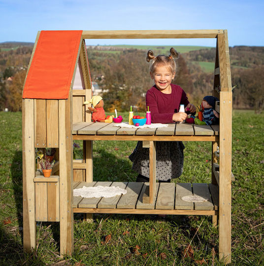 Erzi Multifunctional Wooden Kids Playhouse Garden XXL Dollhouse 72.6x111x120.7cm