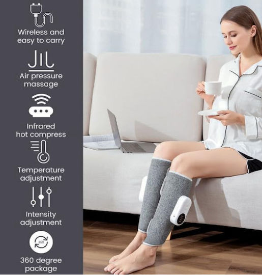 Set 2 Power Track Portable Calf Massager Pain Relief Air Compression Technology Lcd Screen 3 Adjustable Settings Dispozitiv de masaj pentru corp