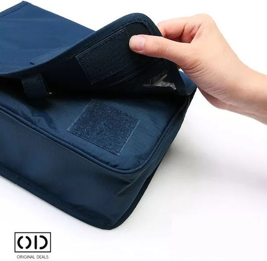 Organizator Pentru Cosmetice Cu Separatoare Albastru 42x24x9cm