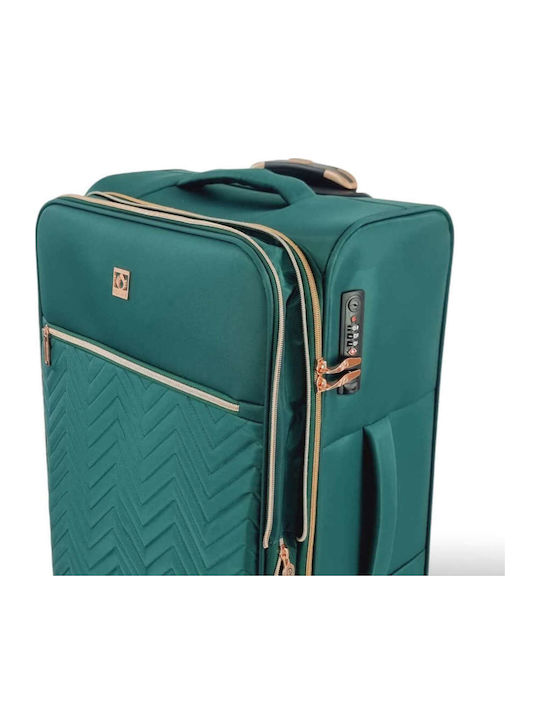 Diplomat Medium The Monaco Collection Μεσαία Βαλίτσα Ταξιδίου Υφασμάτινη Πράσινη με 4 Ρόδες Ύψους 68εκ.