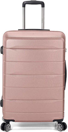 Benzi Bz5583 Travel Suitcases Hard Pink/Gold with 4 Wheels Set of 3pcs