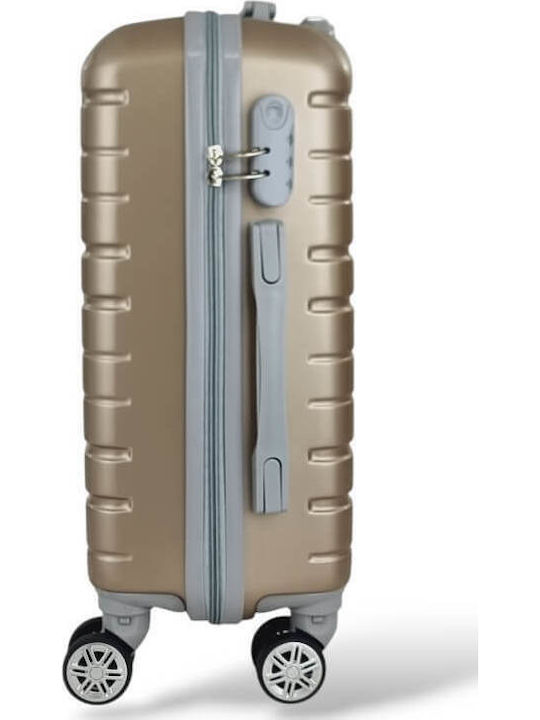 Playbags Hard Gold Cabin Travel Suitcase With 4 Wheels Height 52cm