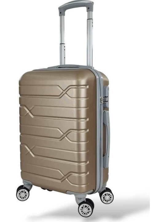 Playbags Hard Gold Cabin Travel Suitcase With 4 Wheels Height 52cm