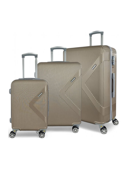 Playbags Valize De Călătorie Tough Aurii Înălțime Maximă 75cm Cu 4 Roți Set De 3 Bucăți