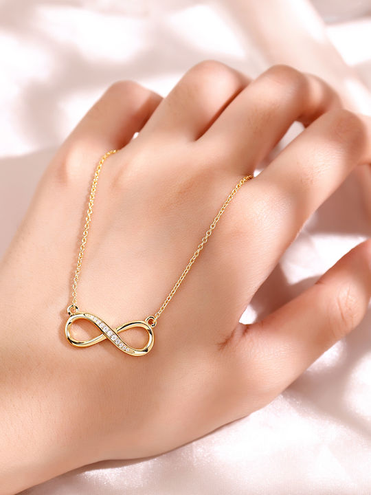 By Queen Κολιέ Σύμβολο Του Άπειρου Gold Zircon By Queen Κολιέ Σύμβολο Του Άπειρου Gold Zircon