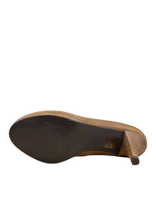 Leather Tabac Brown Heels