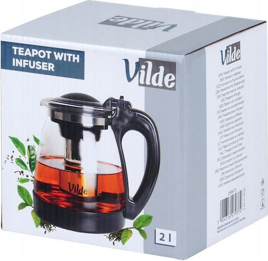 Vilde Vilde Glass Transparent Teapot with Filter 2000ml