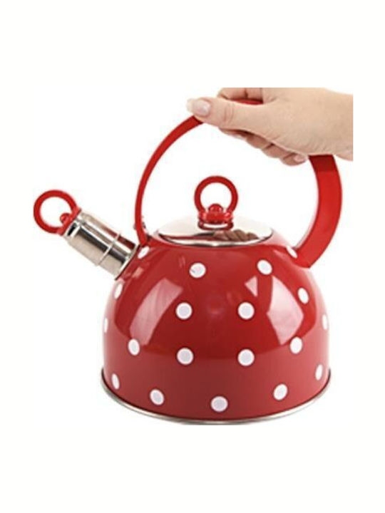 Orion Τσαγιέρα Ανοξείδωτη Κόκκινη 1800ml